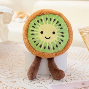 Jucarie de Plus Kiwi pufos cu fata zambitoare, 14 cm, #JJ5579
