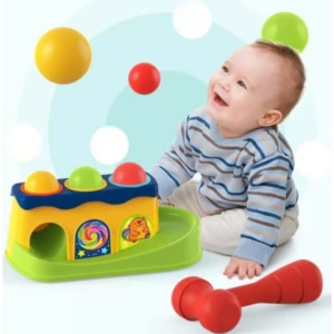 Jucarie Interactiva Bebe, Circuit cu Bile si Ciocan #JJ5506 - Img 5