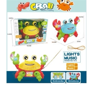 Jucarie Interactiva Crab Dansator cu Lumini, Muzica si Snur de tras #JJ5350 - Img 7