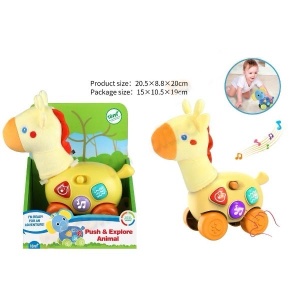 Jucarie Interactiva Girafa Muzicala cu Roti si Cap de Plus #JJ5356 - Img 2