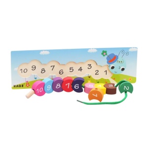 Jucarie Omida de Lemn cu Numere si Siret, 30 cm, Multicolor #JJ5412 - Img 9