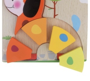 Puzzle 3D din Lemn Model Catel, 5 piese, tip Montessori #JJ5639 - Img 5