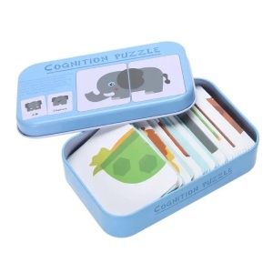 Puzzle Cognitiv Asociere in Cutie Metalica , Animale, 32 piese #JJ5311 - Img 5