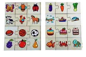 Puzzle Cognitiv de Asociere din 3 bucati, Lemn, 24 piese #JJ5595 - Img 2