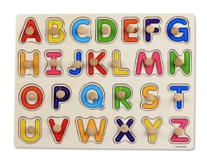 Puzzle Incastru Alfabet Litere Mari din Lemn cu maner #JJ5030 - Img 2