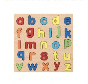Puzzle incastru educativ 3D din lemn - Alfabet: Litere Mici #JJ5047 - Img 1