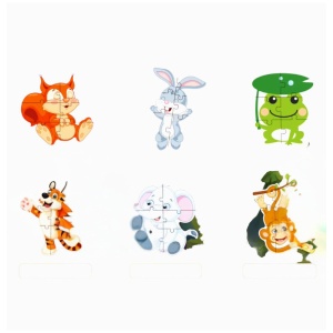 Set 6 Puzzle din carton, Model Animale, Piese Mari, 6 in 1 #JJ5580 - Img 2