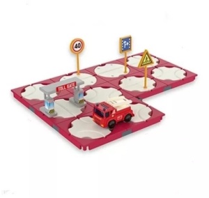 Set asamblare Circuit tip Puzzle cu Masinuta electrica, 42 piese #JJ5378 - Img 4