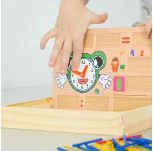 Set de educativ magnetic multifuncțional cu tablă dublă pt cretă și marker, numere, semne și bețișoare aritmetice #JJ5093 - Img 4