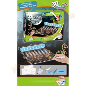 Tabla Magica cu desene 3D Magic Light Box cu ochelari 3D, model Dinozauri #JJ5375 - Img 3