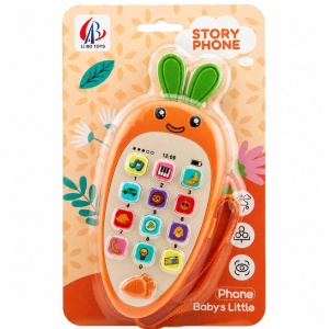 Telefon Interactiv pentru Bebelusi cu Functii Educative si Muzicale, Model Morcov, Portocaliu #JJ5584