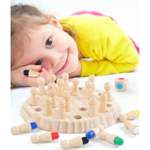 🌈Oferta Zilei❗️Joc de Memorie din Lemn Memory Chess pentru toata familia, 6 culori, #JJ5122 - Img 6