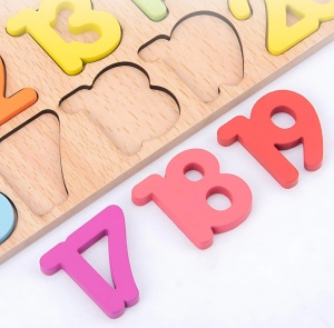 🌈Oferta zilei❗Puzzle Incastru Educativ 3D din Lemn - Numere 1-20 si Semne Matematice #JJ5049 - Img 6