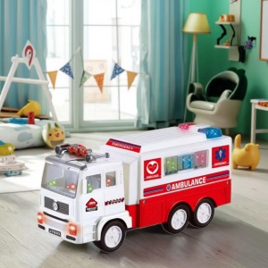 Ambulanta cu Lumini, Sunete si Functie de Rotire 26.8 cm #JJ5215 - Img 2