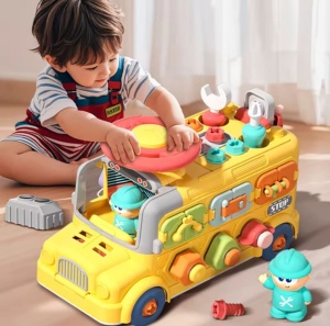 Autobuz Educativ Multifunctional, 43 Accesorii, Activitati, Asamblare si dezasamblare #JJ5468