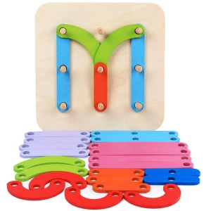 Geoboard Creativ din Lemn, tip Montessori, 25 piese, multicolor #JJ5148 - Img 9