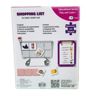 Joc Educativ Bilingv în Română și Engleză “La Supermarket” cu Liste de cumpărături #JJ5127 - Img 7