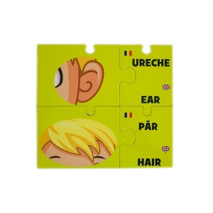 Joc Educativ Bilingv în Română și Engleză “Primii pasi” cu Părțile corpului, Ceasul, Forme și Culori #JJ5126 - Img 5