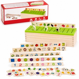 Joc Educativ de Sortare si Clasificare din Lemn, tip Montessori #JJ5679