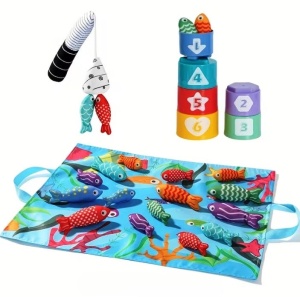 Joc interactiv de Pescuit si Sortare din Fetru cu velcro, 27 piese #JJ5642 - Img 6