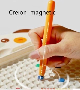 Joc Mozaic Magnetic capsat cu Creion, 40 modele, 101 butoni colorati #JJ5549 - Img 6