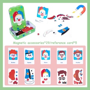 Joc Puzzle Magnetic in Cutie metalica, model Clovn #JJ5358 - Img 2