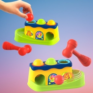 Jucarie Interactiva Bebe, Circuit cu Bile si Ciocan #JJ5506 - Img 2