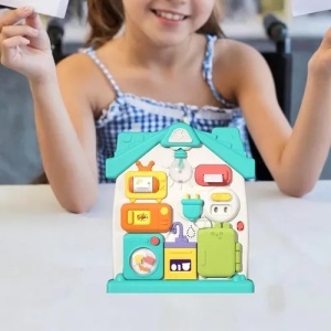 Jucarie Interactiva Casuta cu Activitati, Busy Board tip Montessori#JJ5253 - Img 4