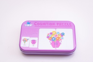 Puzzle cognitiv asociere în cutie metalică , Obiecte, 32 piese #JJ5026 - Img 4