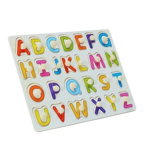 Puzzle Incastru Alfabet Litere Mari din Lemn cu maner #JJ5030 - Img 3