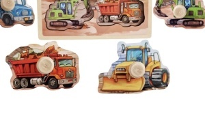Puzzle incastru din lemn cu 4 butoni Autoutilitare #JJ5078 - Img 3