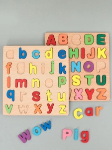 Puzzle incastru educativ 3D din lemn - Alfabet: Litere Mici #JJ5047 - Img 2