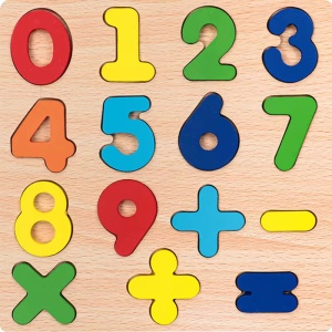 Puzzle incastru educativ 3D din lemn - Cifre și Semne Matematice #JJ5046 - Img 3