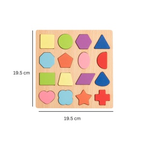 Puzzle incastru educativ 3D din lemn - Forme Geometrice #JJ5045 - Img 4