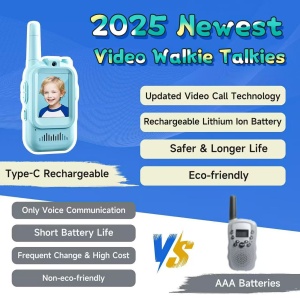Set 2 Video Walkie-Talkie, conexiune directa Fara Internet, incaracre USB, Roz si Albastru #JJ5461 - Img 5