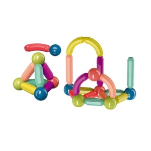 Set 25 Piese Magnetice de Constructie cu Bete si Bilute, ABS, Multicolor #JJ5602