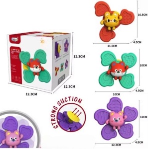Set 3 Spinnere cu Ventuza pentru Bebelusi, Senzoriale, Model Animale,multicolor #JJ5624 - Img 8