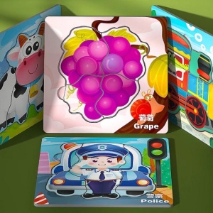 Set 6 Puzzle din carton Fructe, Piese Mari, 6 in 1 #JJ5547 - Img 5