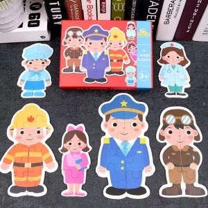 Set 6 puzzle-uri cu piese mari, din carton gros - Meserii, 33 piese #JJ5316 - Img 2
