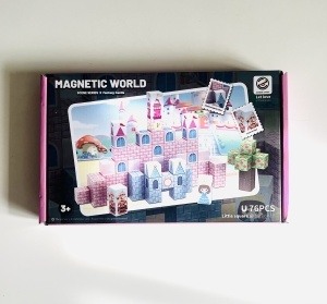 Set Cuburi Magnetice, Constructie 3D, 76 piese, Model Castel #JJ5583