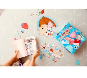 Set educativ Corpul Uman - Puzzle Mare si Carte, 130 cm x 45 cm #JJ5256 - Img 7