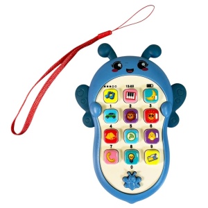 Telefon Interactiv pentru Bebelusi cu Functii Educative si Muzicale, Model Albinuta, Albastru #JJ5534
