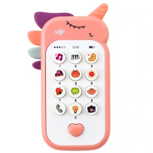 Telefon Interactiv pentru Bebelusi cu Functii Educative si Muzicale, Model Unicorn, Roz #JJ5536