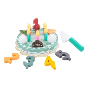 Tort Aniversar cu Velcro, Cifre 1-5 si Accesorii, din Lemn, Joc de Rol, KABI, nunate Pastel #JJ5669 - Img 10