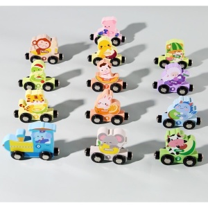 Trenulet educativ din Lemn, Magnetic, Model Animale Zoo, 92 cm, 13 piese #JJ5539 - Img 2