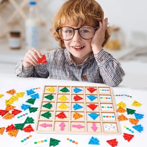 🌈Oferta zilei❗ Joc de Logica si Dezvoltare Cognitiva Montessori din Lemn #JJ5018 - Img 6