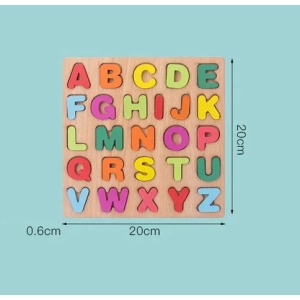 🌈Oferta zilei❗Puzzle Incastru educativ 3D din Lemn - Alfabet: Litere Mari #JJ5106 - Img 6