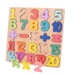 🌈Oferta zilei❗Puzzle Incastru Educativ 3D din Lemn - Numere 1-20 si Semne Matematice #JJ5049 - Img 7