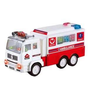 Ambulanta cu Lumini, Sunete si Functie de Rotire 26.8 cm #JJ5215