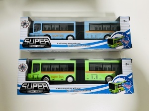Autobuz articulat cu Lumini si Sunete, 26 cm, Verde #JJ5527 - Img 4